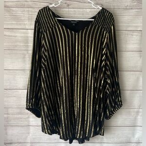 Torrid Black Top with Gold Stripes